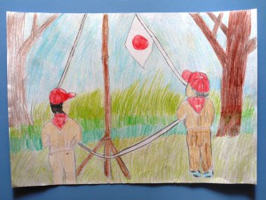 西尾第6団BS宮本尚樹「初めての国旗掲揚」